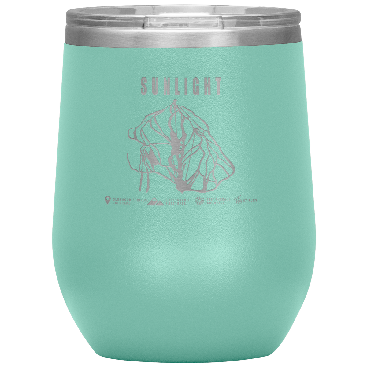 Sunlight Colorado Ski Trail Map Wine 12oz Tumbler - Powderaddicts