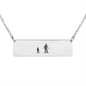 RIDING FAMILY - 1 Mom, 1 Child  | PERSONALIZED BAR PENDANT NECKLACE - Powderaddicts