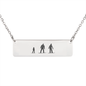 RIDING FAMILY - 1 MOM, 1 DAD, 1 Child | PERSONALIZED BAR PENDANT NECKLACE - Powderaddicts
