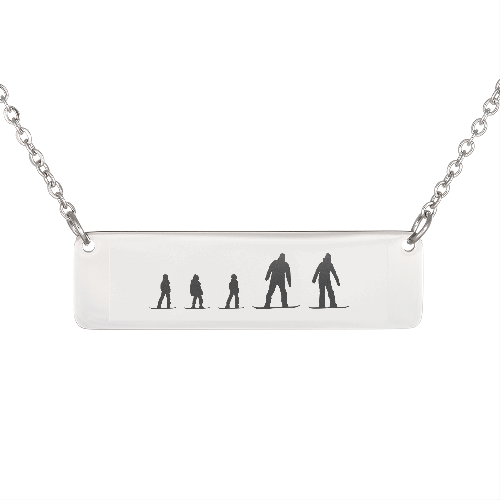 RIDING FAMILY - 1 Mom, 1 Dad, 3 Children | PERSONALIZED BAR PENDANT NECKLACE - Powderaddicts