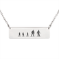 RIDING FAMILY - 1 Mom, 1 Dad, 3 Children | PERSONALIZED BAR PENDANT NECKLACE - Powderaddicts