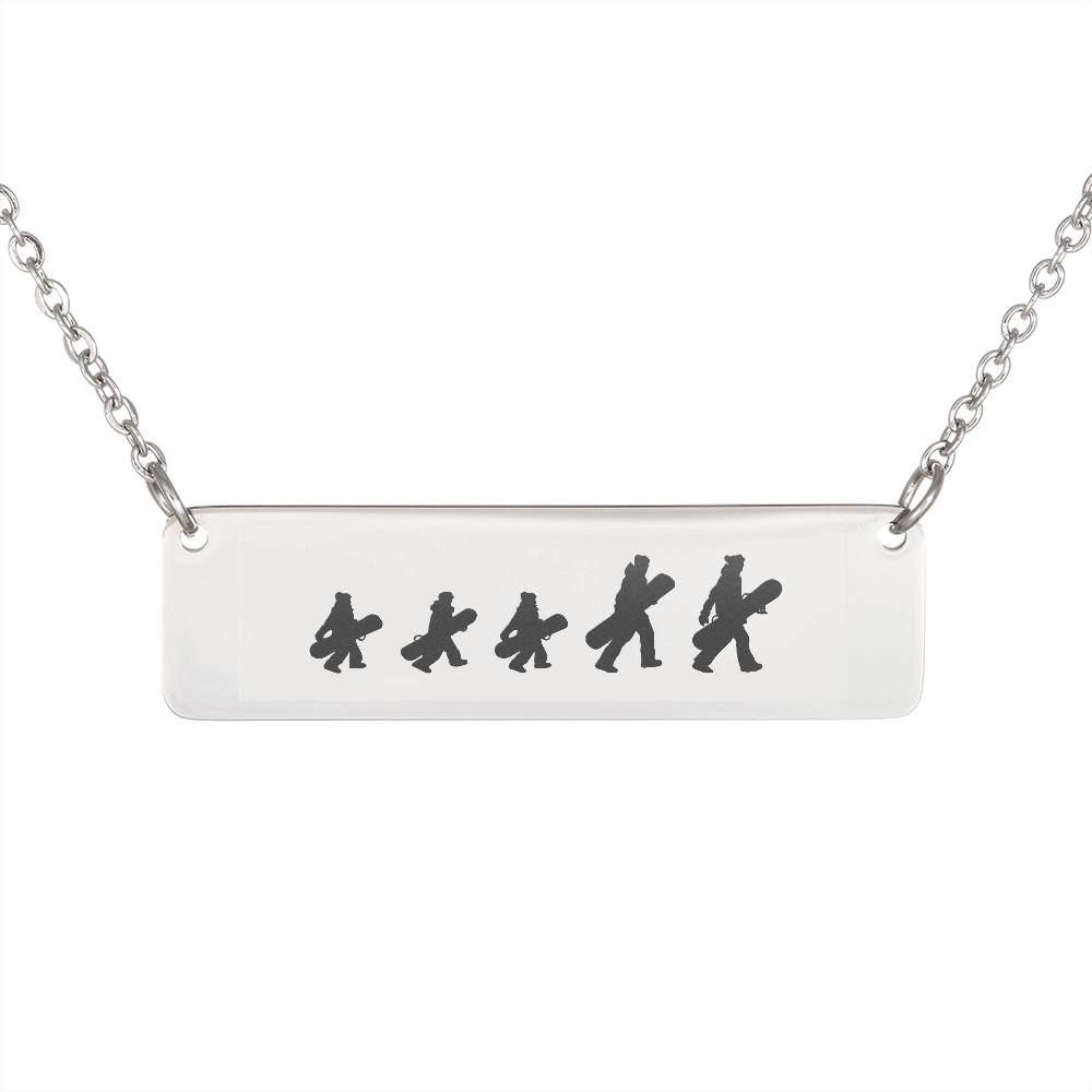 RIDING FAMILY - 1 Mom, 1 Dad, 3 Children | PERSONALIZED BAR PENDANT NECKLACE - Powderaddicts