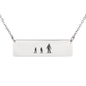 RIDING FAMILY - 1 Mom, 2 Children  | PERSONALIZED BAR PENDANT NECKLACE - Powderaddicts