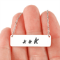 RIDING FAMILY - 1 Mom, 2 Children | PERSONALIZED BAR PENDANT NECKLACE - Powderaddicts