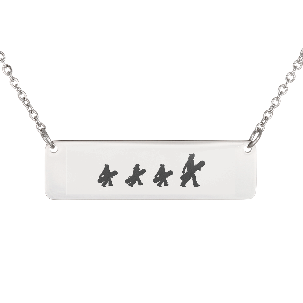 RIDING FAMILY - 1 Mom, 3 Children | PERSONALIZED BAR PENDANT NECKLACE - Powderaddicts