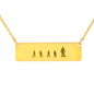 RIDING FAMILY - 1 Mom, 4 Children  | PERSONALIZED BAR PENDANT NECKLACE - Powderaddicts