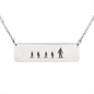 RIDING FAMILY - 1 Mom, 4 Children  | PERSONALIZED BAR PENDANT NECKLACE - Powderaddicts