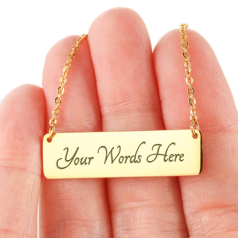 RIDING FAMILY - 1 Snowboarding Mom, 1 Snowboarding Dad 2 Snowboarding Kids | PERSONALIZED BAR PENDANT NECKLACE - Powderaddicts