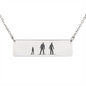 Riding Snowboarding Family - 1 Mom, 1 Dad, 1 Kid | Personalized Bar Pendant Necklace - Powderaddicts