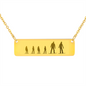 Riding Snowboarding Family - 1 Mom, 1 Dad, 4 Kids | Personalized Bar Pendant Necklace - Powderaddicts