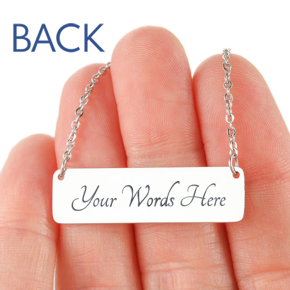 Riding Snowboarding Family - 1 Mom, 1 Dad, 4 Kids | Personalized Bar Pendant Necklace - Powderaddicts