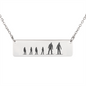 Riding Snowboarding Family - 1 Mom, 1 Dad, 4 Kids | Personalized Bar Pendant Necklace - Powderaddicts
