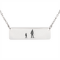 Riding Snowboarding Family - 1 Mom, 1 Kid | Personalized Bar Pendant Necklace - Powderaddicts