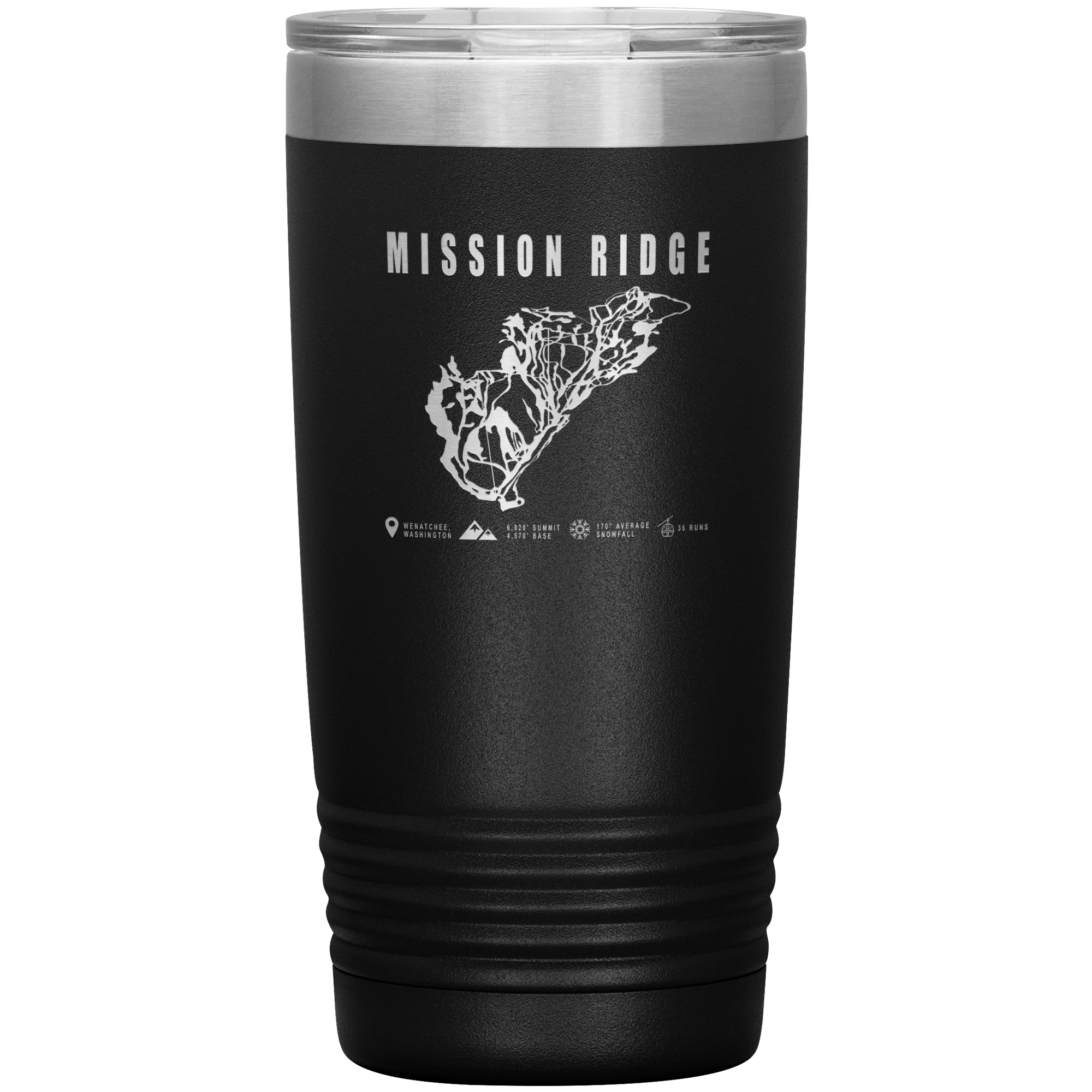 Mission Ridge, Washington Ski Trail Map 20oz Tumbler - Powderaddicts