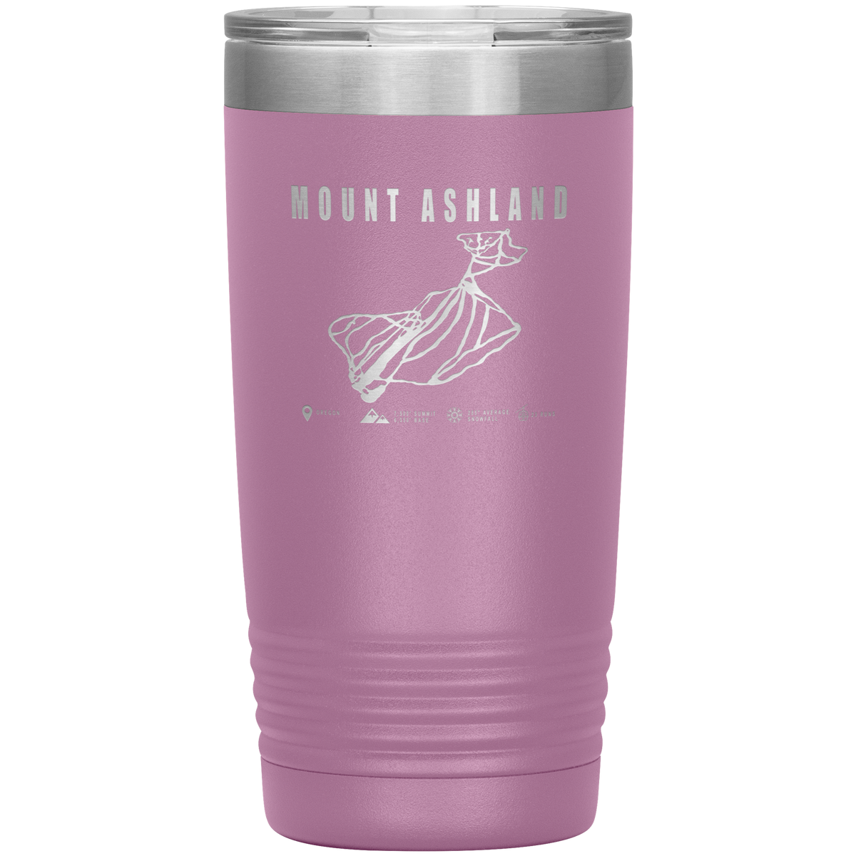 Mount Ashland, Oregon Ski Trail Map 20oz Tumbler - Powderaddicts