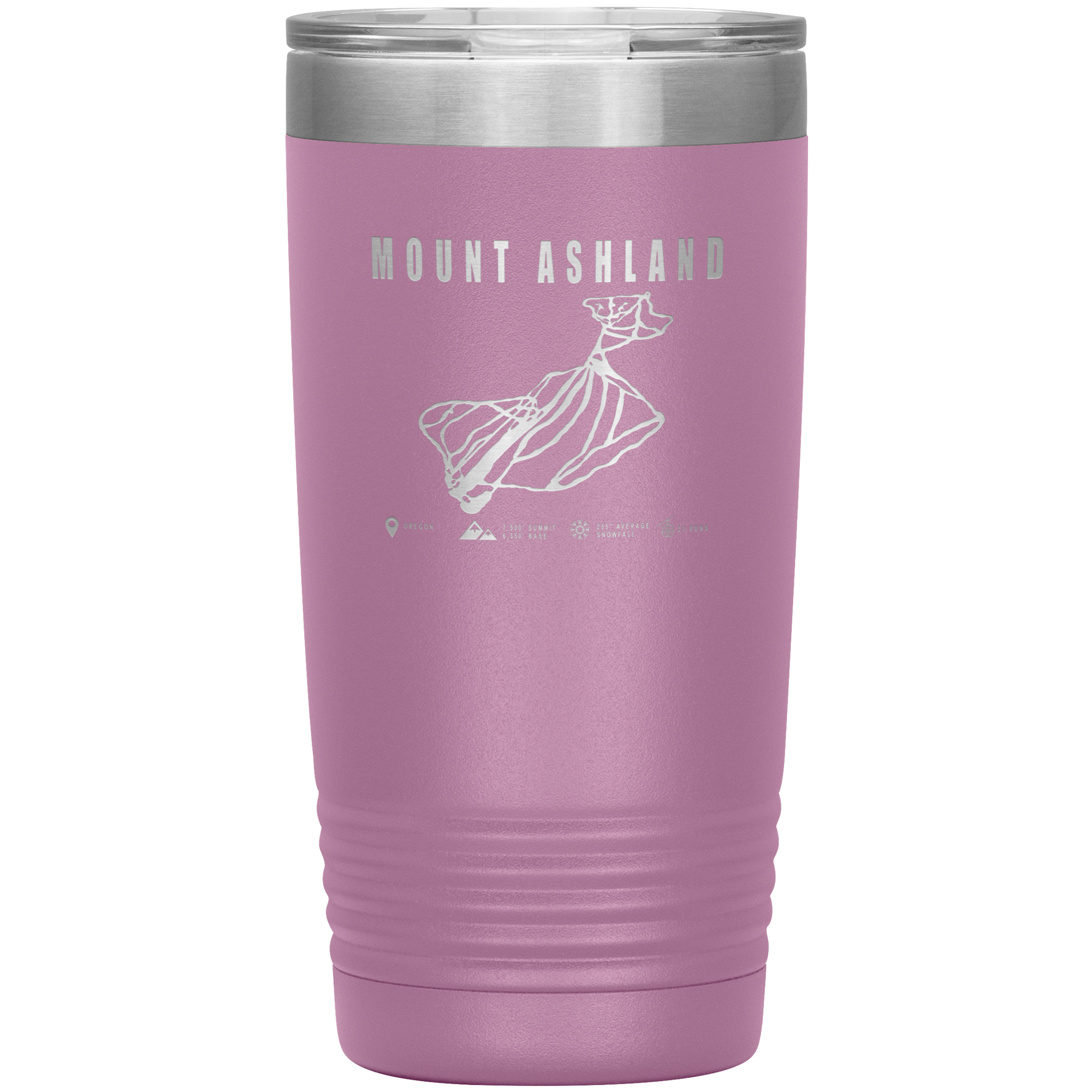 Mount Ashland, Oregon Ski Trail Map 20oz Tumbler - Powderaddicts