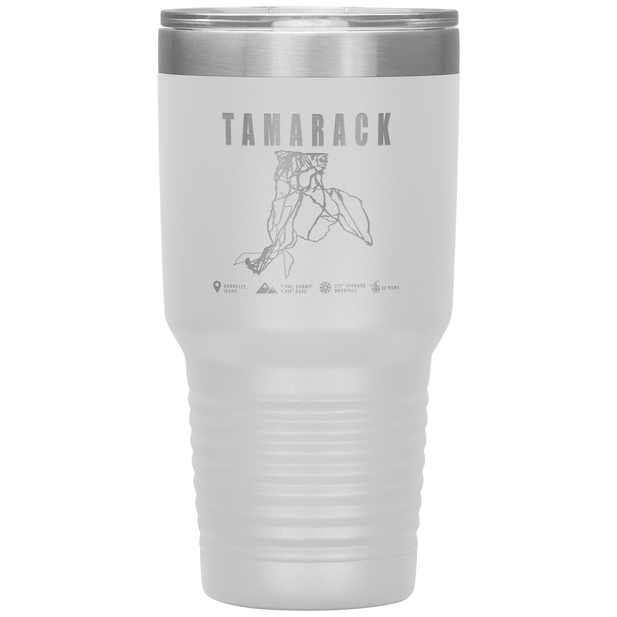 Tamarack Idaho Ski Trail Map 30oz Tumbler - Powderaddicts