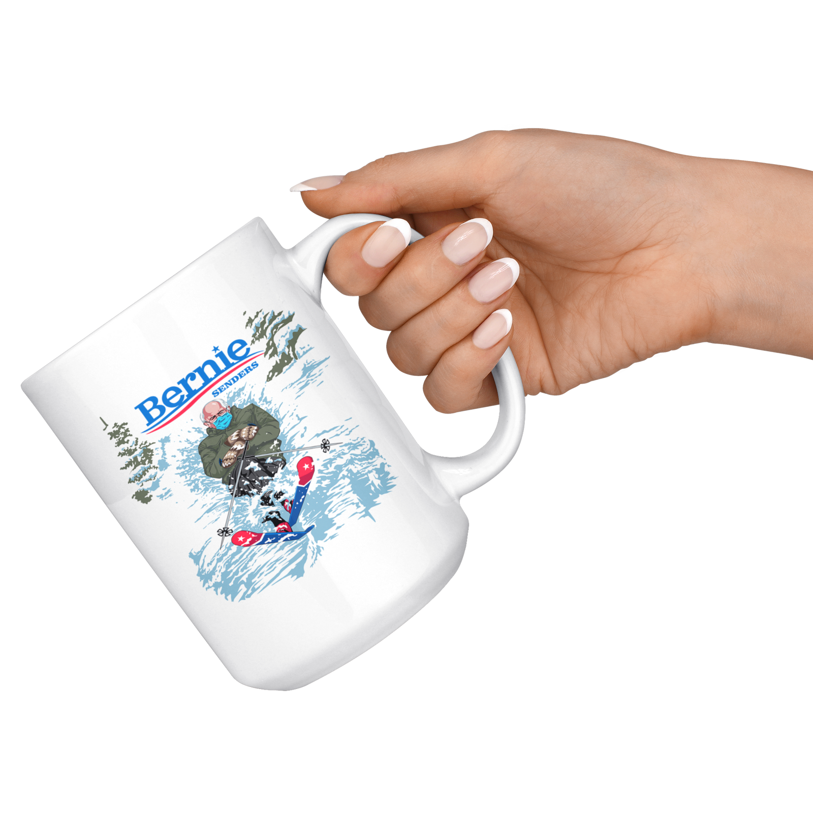 Bernie Senders Skiing 15oz Mug - Powderaddicts