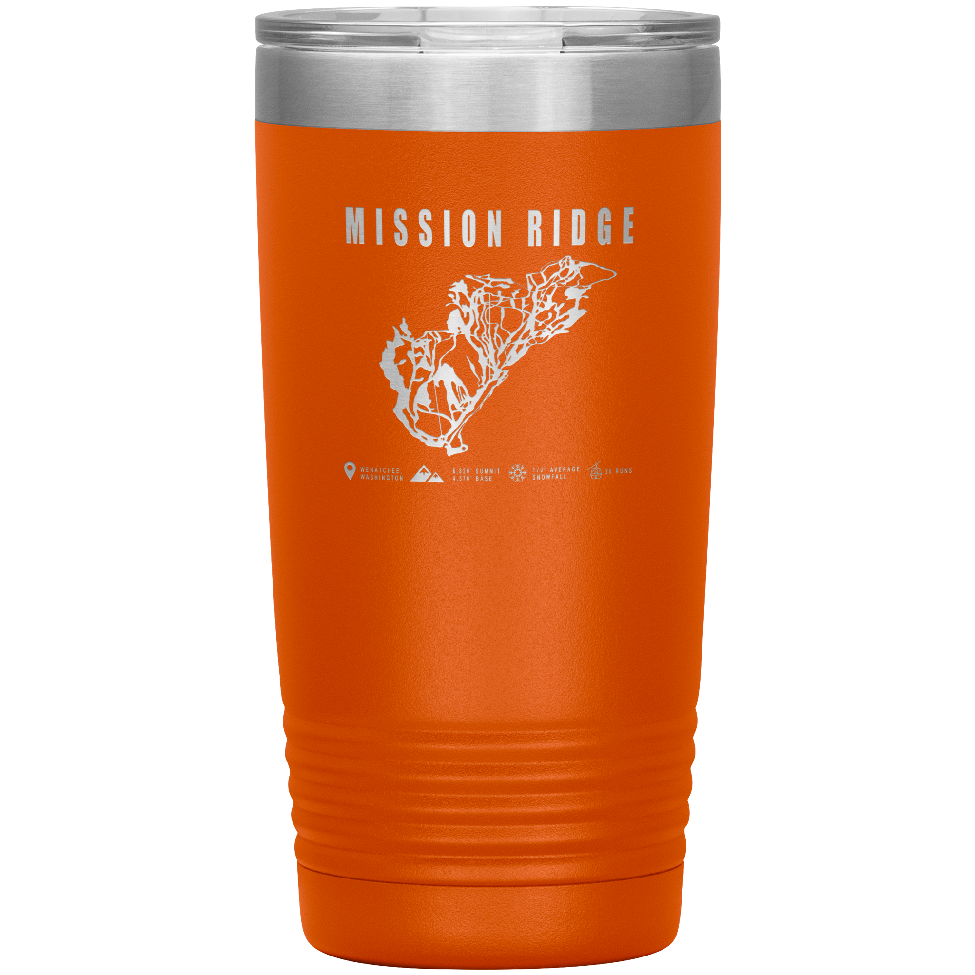 Mission Ridge, Washington Ski Trail Map 20oz Tumbler - Powderaddicts