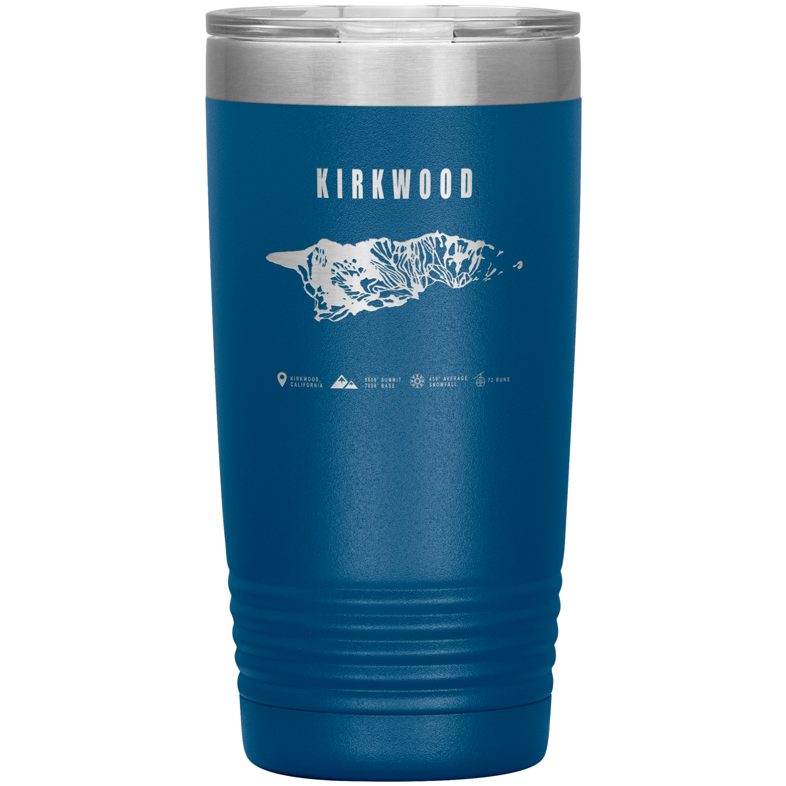 Kirkwood, California Ski Trail Map 20oz Tumbler - Powderaddicts
