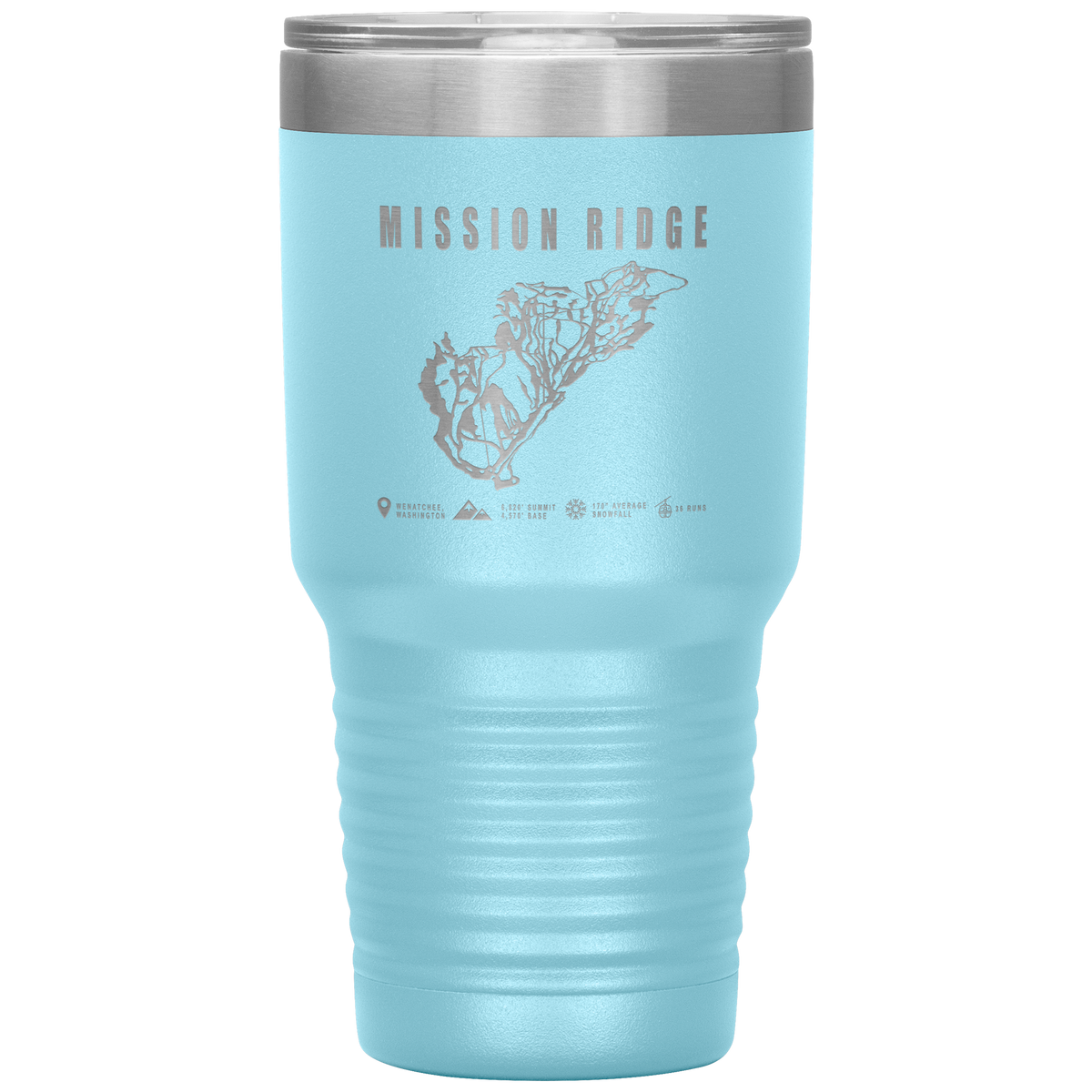 Mission Ridge, Washington Ski Trail Map 30oz Tumbler - Powderaddicts