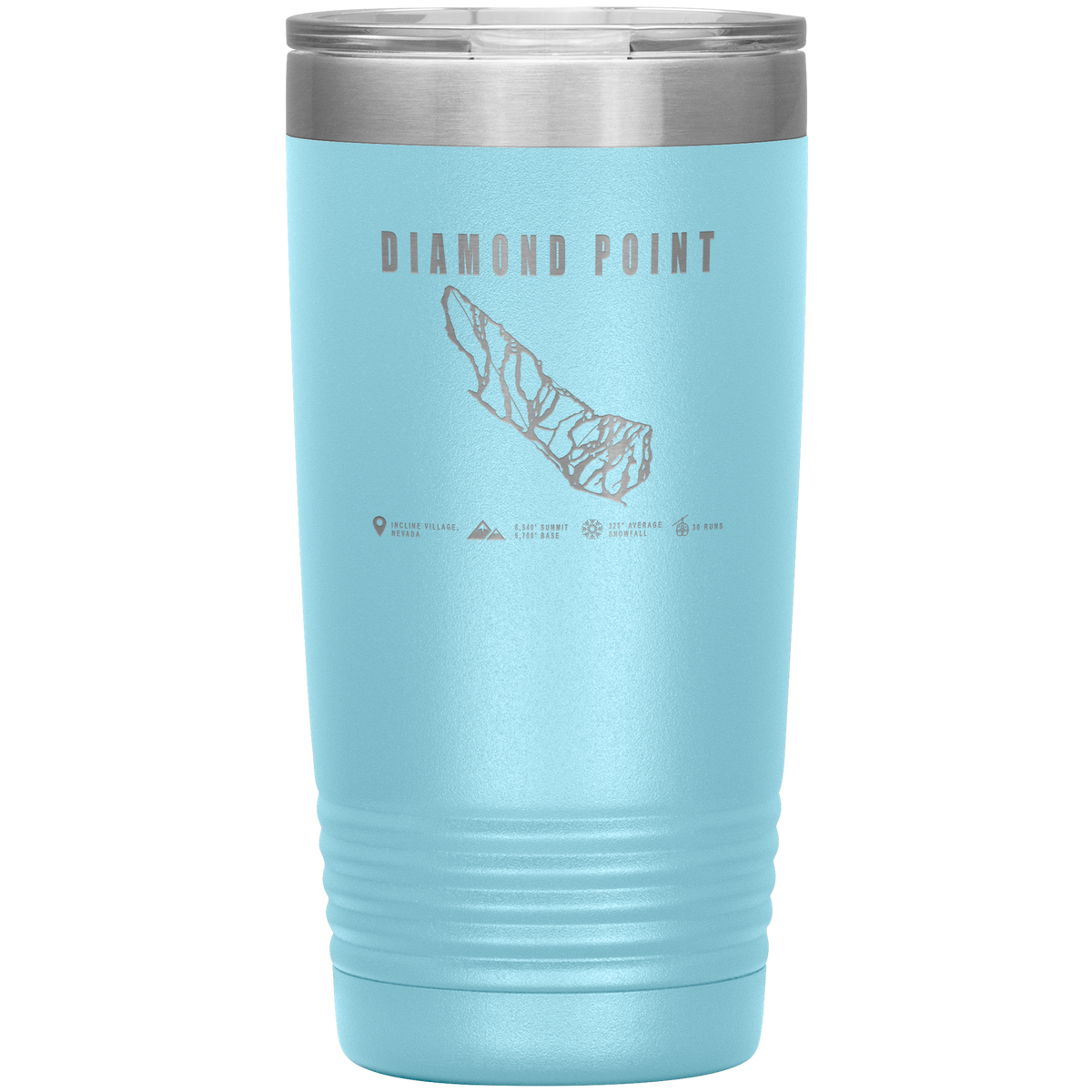 Diamond Point, Nevada Ski Trail Map 20oz Tumbler - Powderaddicts