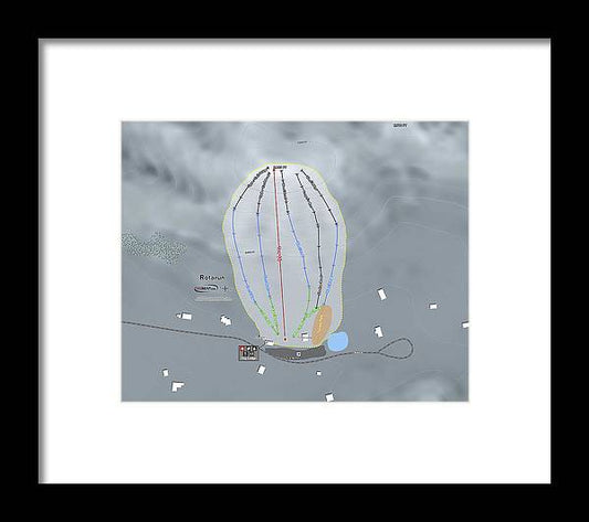Rotarun Ski Trail Map - Framed Print - Powderaddicts