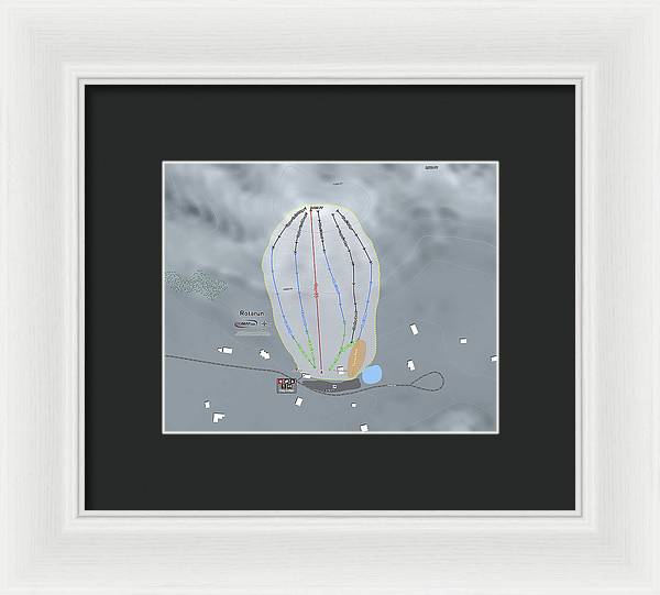 Rotarun Ski Trail Map - Framed Print - Powderaddicts