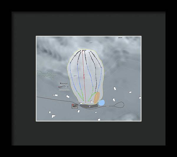 Rotarun Ski Trail Map - Framed Print - Powderaddicts