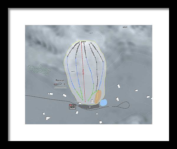 Rotarun Ski Trail Map - Framed Print - Powderaddicts