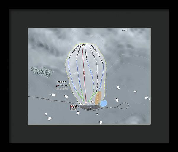 Rotarun Ski Trail Map - Framed Print - Powderaddicts