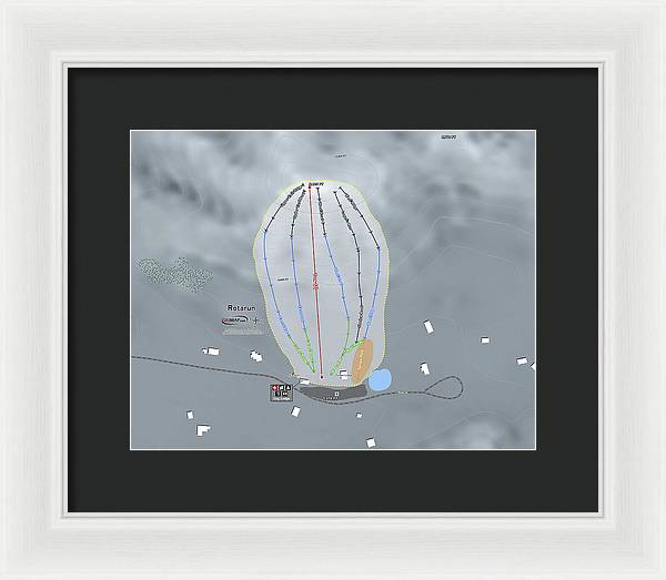 Rotarun Ski Trail Map - Framed Print - Powderaddicts