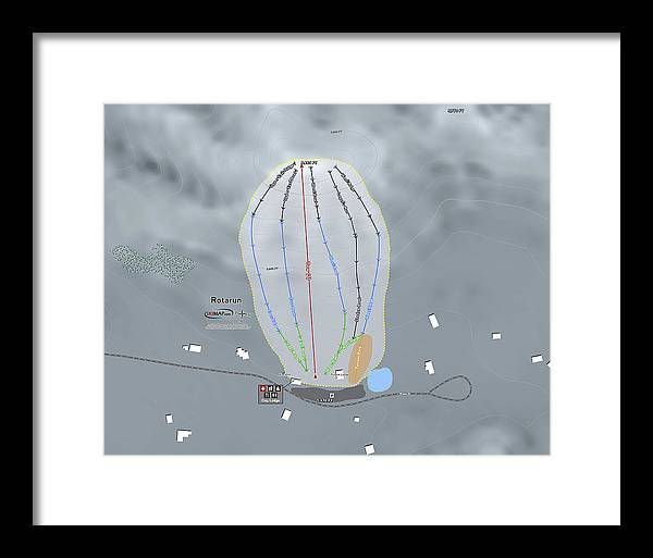 Rotarun Ski Trail Map - Framed Print - Powderaddicts