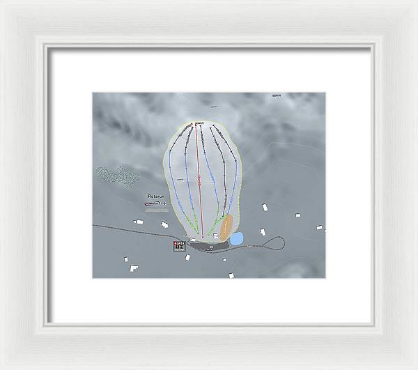 Rotarun Ski Trail Map - Framed Print - Powderaddicts