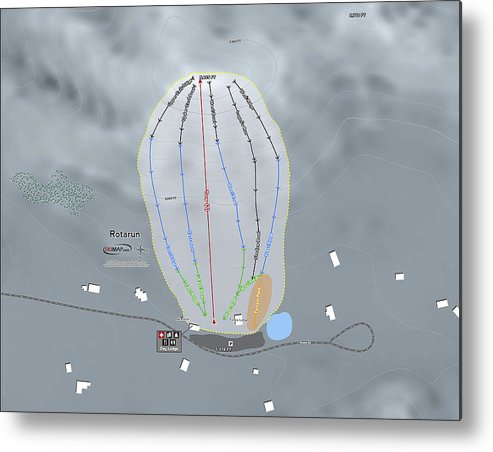 Rotarun Ski Trail Map - Metal Print - Powderaddicts