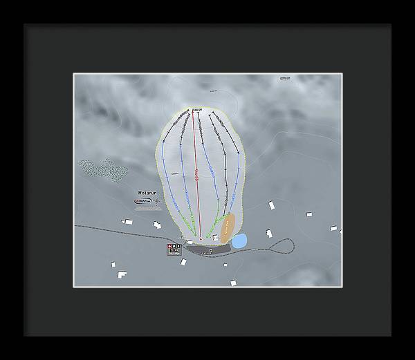 Rotarun Ski Trail Map - Framed Print - Powderaddicts