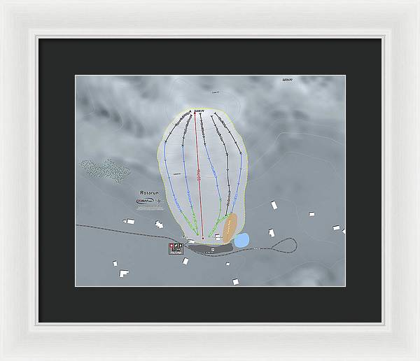 Rotarun Ski Trail Map - Framed Print - Powderaddicts
