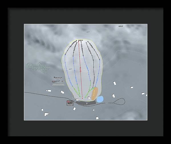 Rotarun Ski Trail Map - Framed Print - Powderaddicts