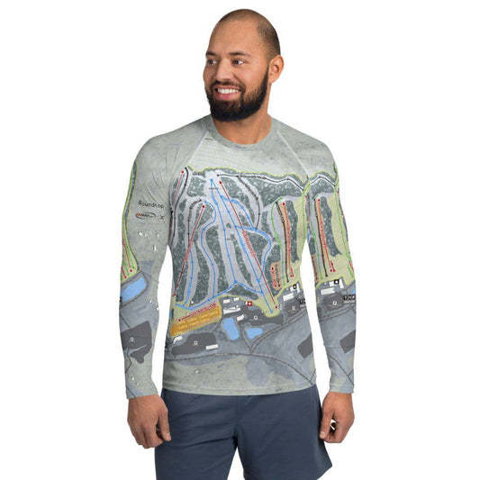Roundtop, Pennsylvania Ski Trail Map Men's Base Layer Top - Powderaddicts