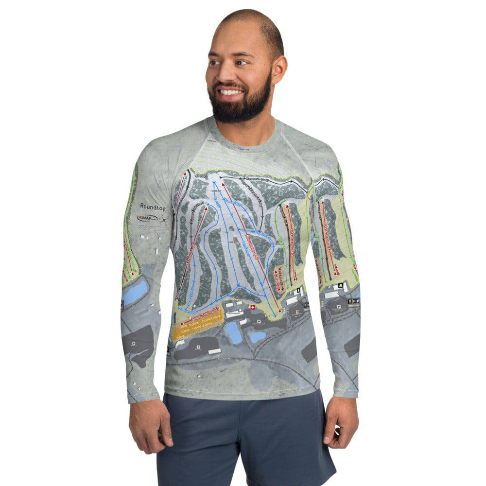 Roundtop, Pennsylvania Ski Trail Map Men's Base Layer Top - Powderaddicts