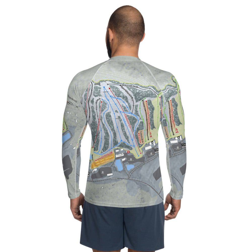 Roundtop, Pennsylvania Ski Trail Map Men's Base Layer Top - Powderaddicts
