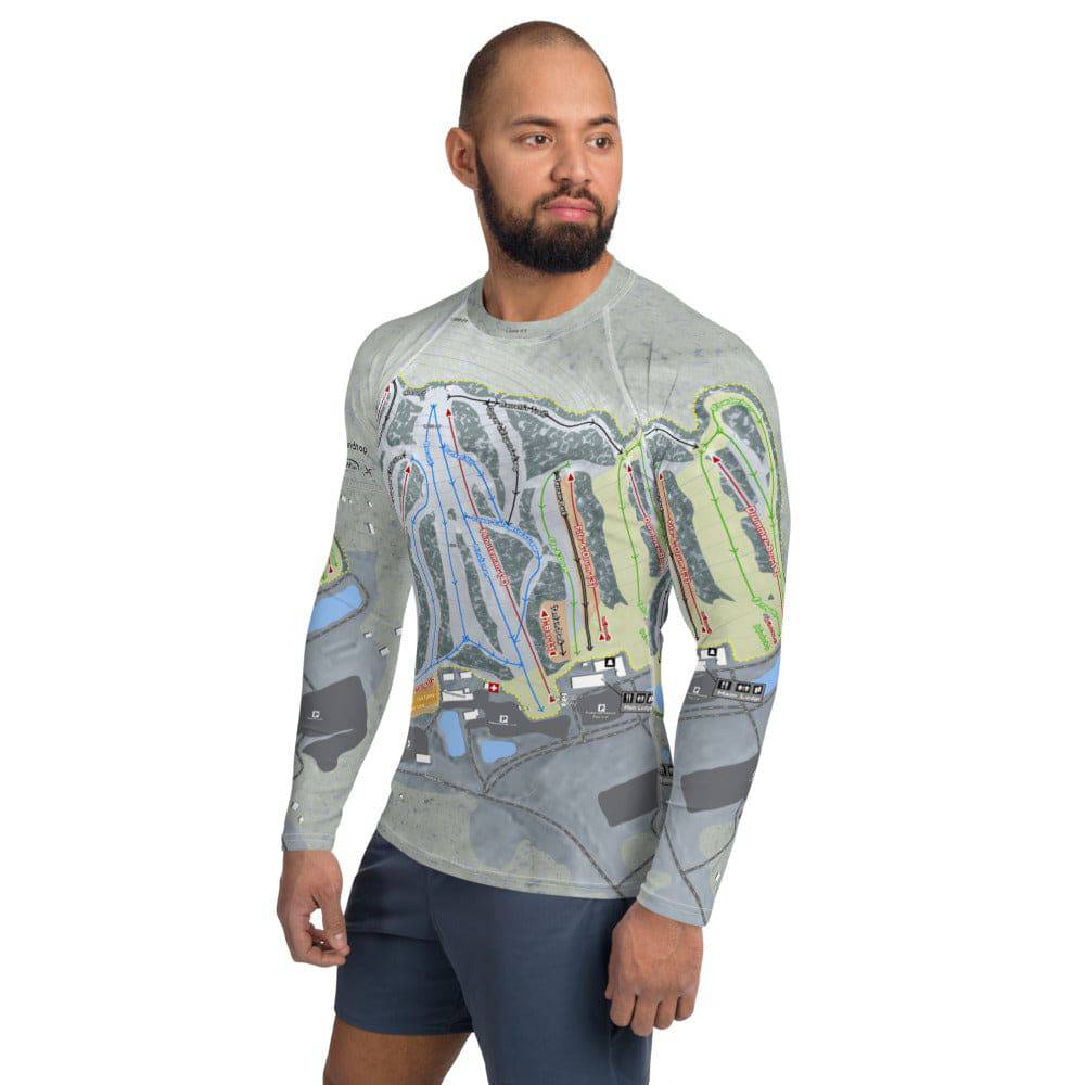Roundtop, Pennsylvania Ski Trail Map Men's Base Layer Top - Powderaddicts