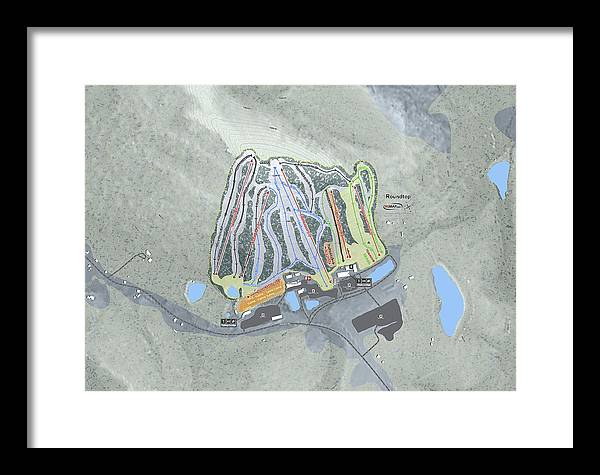 Roundtop Ski Trail Map - Framed Print - Powderaddicts