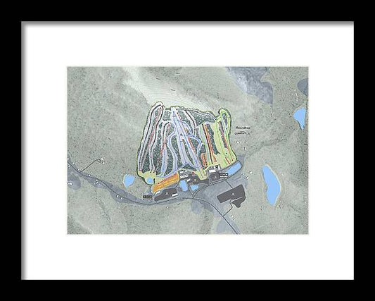 Roundtop Ski Trail Map - Framed Print - Powderaddicts
