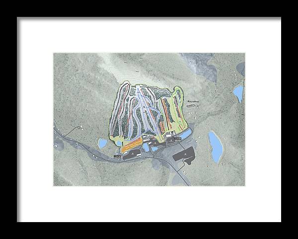 Roundtop Ski Trail Map - Framed Print - Powderaddicts