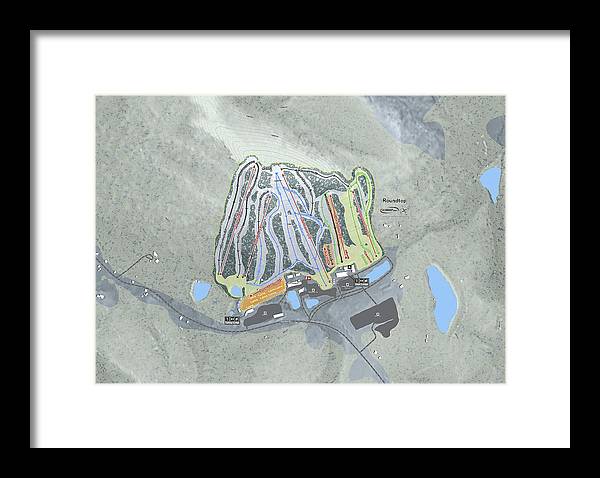 Roundtop Ski Trail Map - Framed Print - Powderaddicts