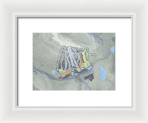 Roundtop Ski Trail Map - Framed Print - Powderaddicts