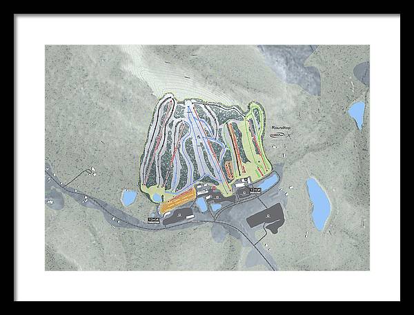 Roundtop Ski Trail Map - Framed Print - Powderaddicts