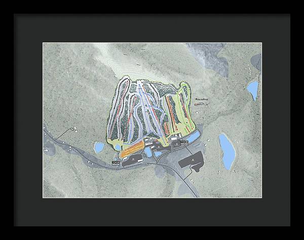 Roundtop Ski Trail Map - Framed Print - Powderaddicts