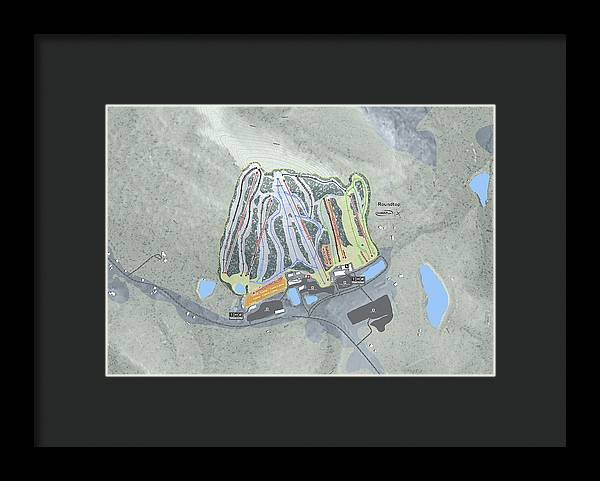 Roundtop Ski Trail Map - Framed Print - Powderaddicts